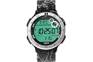 WARMHAND Montre Sport Homme Etanche 100 Mètres Pédomètre pour Plongée et Piscine avec Chronomètre au Tour, Réveil, Calendrier, Rétroéclairage, Format 12 ou 24 Heures