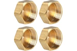 Mnixy 4 pezzi 1/2" tappo in ottone femmina raccordo esagonale femmina tappo di arresto