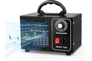VEHOUKLI Générateur D'Ozone 60 000 Mg/H,Appareil À Ozone 200㎡,Minuterie 60Min,Purification De L'Air Et Élimination Odeurs,Purificateur D'Air À L'Ozone,Générateur D'Ozone Pour Voiture,Appartement,Bureau,Garage