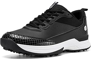 FitVille Men's Golf Shoes Extra Wide Fit Spiked Golf Shoes Comfortable Non Slip Outdoor Casual Sneakers Trainers