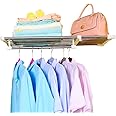 BAOYOUNI Extendable Closet Shelf Rod Clothes Hanger Organizer Heavy Duty Metal Storage Rack DIY Separator Divider (95-170cm)
