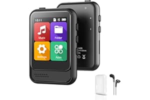 QNGEE Reproductor de MP3 Bluetooth, reproductor de música portátil con memoria interna de 16 GB, compatible con radio FM, grabación de voz, ebook, reproductor MP3 para niños