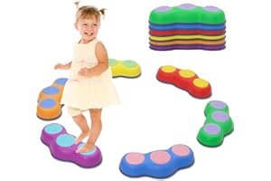 YULEYU Balance Stepping Stones for Kids 6pcs Non-Slip Stackable Balance Blocks Toy Obstacle Course Indoor Outdoor Toddlers Sensory Exercise Toys Promotes Balance Coordination Gift for Boys Girls