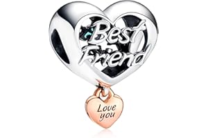 RMMY Charm Anhänger S925 Sterling Silber Family Heart Love Bracelet Bead für Europäische Armbänder Halskette Mother's Day Schmuck Geschenk Christmas für Damen Herren