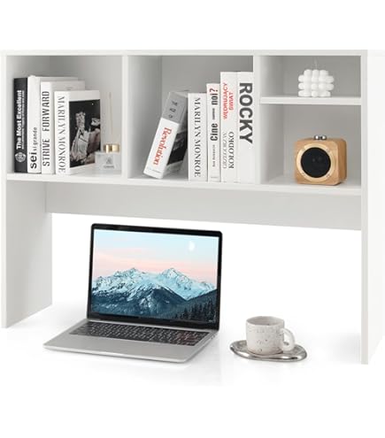 3-laags boekenplank voor op het bureau, multifunctionele metalen boekenkast voor op het aanrecht, bureauplank, opbergrek voor op kantoor, bureau- organizerplank (A, 135cm