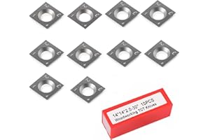 Trvoxviq Cuchillas de repuesto cuadradas de carburo (14 x 14 x 2 mm, 30°) para 2T+2T Spoilboard Surface CNC Router Bits Carpintería Cabeza helicoidal helicoidal (10 piezas)