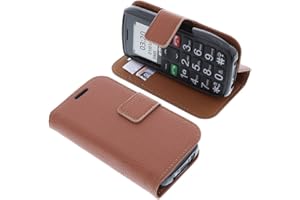 foto-kontor Funda Compatible con Artfone C1+ / C1 Plus Estilo Libro marrón Protectora