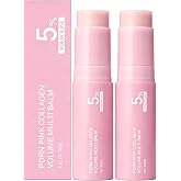 PDRN Pink Collagen Volume Multi Balm Stick with 5% Volufiline - 2 Moisturizing Balms for Eyes, Lips, Neck, Nasolabial Folds