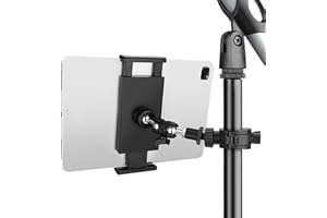 JYCSTE Tablet Halterung für Mikrofonständer, einstellbare Mikrofon-Musikständer Halterung für iPad, drehbarer Tablet Ständer, kompatibel mit Allen 4,7 bis 13,5 Zoll Tablets (Tablet Stand)