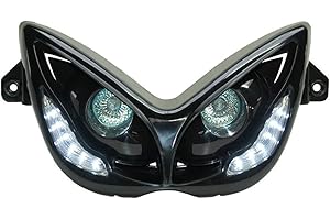 REPLAY - DOBLE OPTICA REPLAY RR8 PARA MBK 50 ---NITRO-YAMAHA 50 AEROX NEGRO CON LEDS BLANCOS