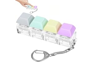 AXERHK Keyboard Fidget Toy,Fidget Toys Adults,4 Colors Mini Fidget Toys for to Relief Stress Pass the Time Fidget Keyring Decompression Gift,Fidget Keychain for Teens Boys Girls Students Adults (3)