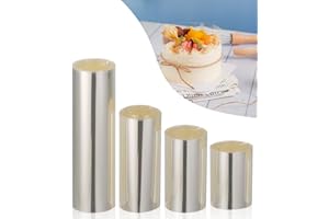 SOBEAU 4 Pieces Rodoide Transparent Patisserie 6cm/8cm/10cm/15cm x 10 m Acetate Film,Film Protecteur pour Les Bordures de gâteaux,pour Les Anneaux de décoration des gâteaux à la Mousse au Chocolat