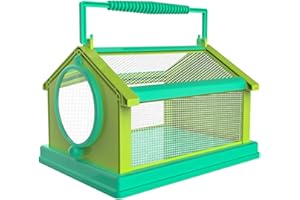 FIYSON Insekten Beobachtungsbox für Kinder Krabbelkäfer Beobachtungsbox Insekten Sammelbox mit mit Becherlupe Tragbare atmungsaktive Critter Käfig Für Kinder Spielzeug Außen Lernen (grün + Cyan)