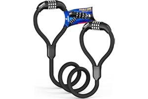 FONGKE Antivol Trotinette Electrique, Antivol Velo Deux Code, Cadenas Trotinette Electrique avec Code à 4 Chiffres, 105cm/12mm Serrure de Câble, Câble Antivol pour Scooter, Vélos, Motos, Poussette