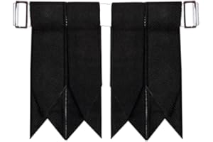 TIDONEAM Tuyaux de kilt en tartan noir uni avec ajusteurs de boucle lourde