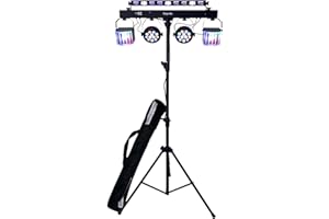 ‎E-LEKTRON E-Lektron STAGE-BAR 5-fach LED RGBW & UV DMX Lichteffekt Set mit Stativ, inkl. Tragetasche