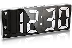 Ankilo Cyfrowy budzik, zegar LED ze wskazaniem temperatury, budzik podróżny, format 12/24-godzinny, do domu, sypialni, biura, dla dzieci, osób starszych