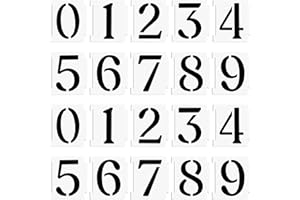 STYQUENZER Numéro Pochoir, 20 pièces Pochoirs Chiffres, 8 cm Plastique Réutilisable Pochoir de Lettres Alphabet, Pour peinture sur mur, décoration d'intérieur