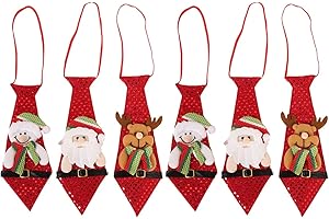 GALPADA Weihnachtskrawatte Neuheit Spaß Krawatte Rot Pailletten Krawatte Weihnachtsmann Elch Schneemann Dekor Krawatte Weihnachten Feiertage Kostüm Partyzubehör Geschenk