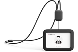 SANTLET Porte Badge Tour de Cou Rétractable, Boucle de Bécurité, Porte Carte D'identification Horizontal en Silicone Souple pour Personnel de Bureau, Employés, Enfant, Infirmiere (Noir)