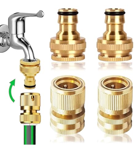 Adattatore Presa USA Adattatore Girevole Per Tubo Giardino - Ottone, 1/4" NPT Maschio A 3/4" GHT Femmina, FasParts Adattatore Girevole Ottone 1/4 A 3/4 - Foto 8