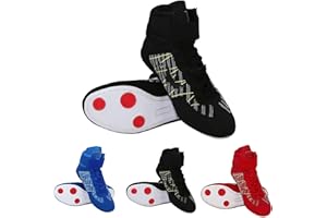 Momolaa Clearance UK Unisex Kid's Boxing Shoes High Top Combat Training Boots Wrestling Shoes Long Boots Boxing Shoes Competition Training Kids Athletic Shoes