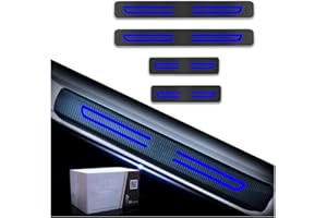 Muchkey Seuil de Porte Voiture Fibre de carbone Réfléchissant Autocollant Pour Toyota Auris Aygo C-HR Corolla Hilux Prius RAV 4 Yaris Protection de seuil de porte de voiture Styling 4 Pièce Bleu