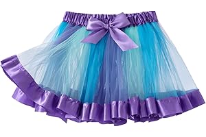 Yealoo Jupe Tutu en Tulle Fille Robe de Danse Classique Ballet Pettiskirt Arc en Ciel Tutu Couches Princesse Costume Petticoat Tutu Elastique