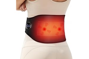 Comfytemp Cordless Heated Back Massager with 9 Heat Levels, 5 Vibration Modes, Rechargeable Back Heat Pad for Lower Back Pain, Period Cramp, Portable Heating Waist Wrap Belt, APP Control