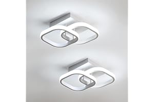 Comely Pack de 2 Plafones LED de Techo Modernos 24 W – 2700 lm, Luz Fría 6500 K – Luz Blanca Fría, Compatible 110-230 V, Ideal para Cocina, Baño y Salón