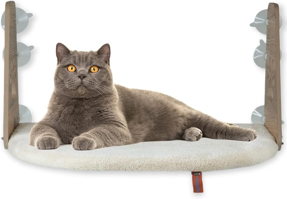 PUGALO Cam Yatağı Vantuzlu Kedi Cam Yatağı Pugalo Vantuzlu Yatak (Krem)
