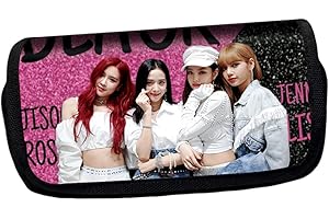 LGQHCE Blackpink Estuche de Lápices 3D Bolsa de Lápices Gran Capacidad Blackpink Estuche para Lápices, Cremalleras Papelería Caja Lápices para Niños Utiles Escolares