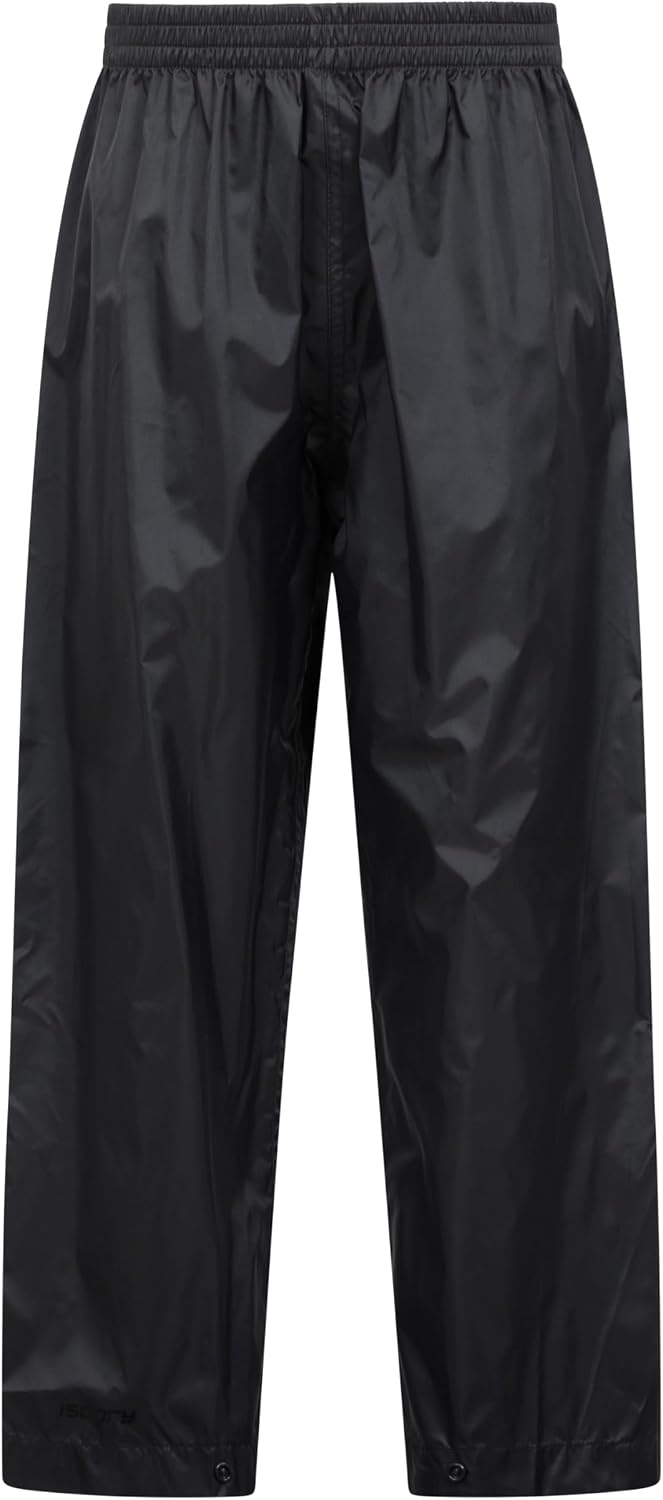 Mountain Warehouse Pakka Kids Waterproof Over Trousers - Taped Seams Rain Pants, Lightweight, Rip-Stop, Packaway Bag - for Spring Summer, Walking, Travelling