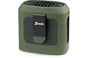 Zeadio Ventilateur à clipser à la taille, 3 vitesses, 10000mAh, ventilateur collier portable sans les mains, avec fonction d’éclairage - Vert
