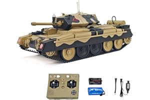 TOUCAN RC HOBBY Char militaire CoolBank Crusader MK III 1/16 2,4 G RC - Contrôle sans fil - Tour à 360° - Fumée rotative - Lumières sonores RTR Outdoor