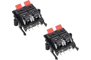 sourcing map 2 filas de 4 vías de resorte de altavoz clip de liberación de empuje conector de cable de audio bloque de tira WP4-15 2 piezas