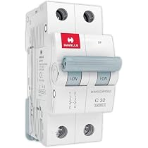 Havells DHMGCDPF032 PVC Plastic 32A MCB DP C Curve (White ...