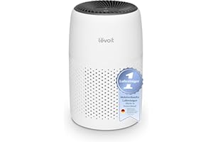 ‎LEVOIT Levoit Luftreiniger Allergiker mit Aromatherapie, HEPA Luftfilter gegen Schimmel, Staub und Tierhaare bis zu 0,3 µm für Schlafzimmer, 7 Watt Energiesparend, 3 Geschwindigkeiten, 1,1kg, Weiß