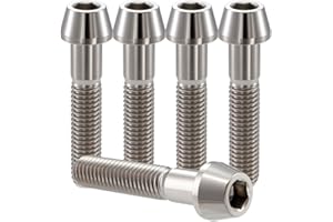 RISON-Titanium Bici Stelo Bulloni in Titanio M4x0.7x30mm, 5pcs Viti per Attacco Manubrio Bicicletta, Vite a Testa Conica Viti Fisse per Stelo Bici, Vite di Fermo Vite per Gambo per MTB/Bici da Strada