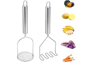 DUTIFUL Kartoffelstampfer 2 Stück Kartoffelpresse Edelstahl-Kartoffelstampfer Handstampfer mit Dickem Griff Lebensmittelstampfer für Kartoffelbrei Avocado