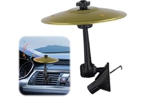 QINGZY Platillo Bateria para Coche, Ajustable 360°, 2 Cabezales, 14cm Mini Tambor de Coche, Car Crash Cymbal, Ranura de Ventilación para Todo Coche Amantes de la Música Entretenimiento