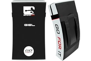 Sporteq Kick Shield Curved Pad | Shock Absorbing Gel Foam Shield For Martial Arts Training, UFC, MMA, Kickboxing and Karate | Heavy Duty PU Outer Cover