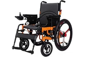 ZYXU Elektrischer Rollstuhl Faltbar, Elektrorollstuhl Faltbar Mit Li-Ion Battery 24V 20Ah, Sitzbreite 50 Cm, Gewichtskapazität 120 Kg, Für Ältere & Behinderte Menschen Leichter Elektrorollstuhl,Gold