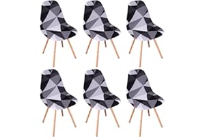 HIGHDI Housse de Chaise Scandinaves Lot de 6, Extensible Housse de Chaise de Salle à Manger, Universelle Couverture de Chaise sans Accoudoirs pour Décoration de Salon Cuisine Maison