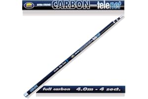 LIDSTERS FISHING SUPPLIES 4m Lineaffe Carbon Landing Tele Net Handle 4 Section Carp Match Pole Fishing