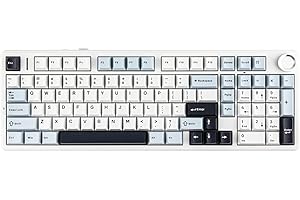 MechLands Aula F99 PRO - Tastiera meccanica da gioco al 96%, BT5.0/USB-C/2,4 GHz wireless, guarnizione sostituibile a caldo, tastiera personalizzata con batteria da 8000 mAh, manopola rotante,