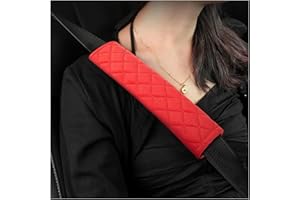 CGEAMDY Protege Ceinture Voiture, 2pcs Coussinet Doux et Confortable pour Ceintures de SéCurité, Compatible avec Toutes les Voitures, Protection Ceinture de SéCurité Adultes et Enfants (Rouge)