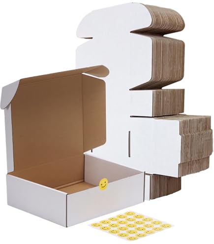 Propac Faltkarton 25x25x10 Cm – 50 Stück, Schneller Snapverschluss, Ideal Für Versand & Aufbewahrung