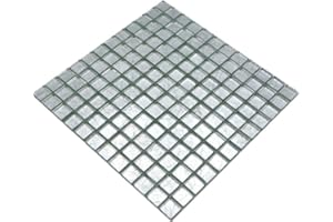 CONWIRE Carrelage mosaïque en verre transparent - Structure argentée pour mur, salle de bain, toilettes, cuisine, revêtement de salle de bain