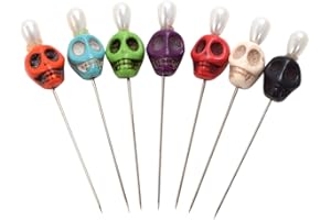 BLESSUME 7pcs Poupée vaudou Aiguilles Ritual Pins Skull Top Funny Gift